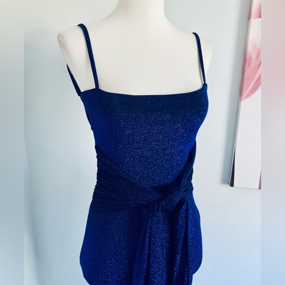 NWT! Nookie • Luna Midi Dress in Navy • Glitter Cocktail • XS • Retail $209 - Picture 7 of 16